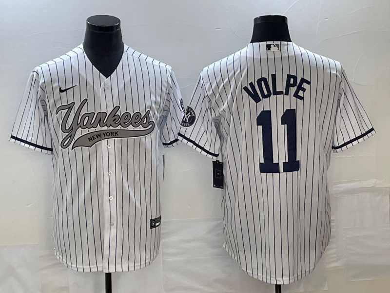 Men's New York Yankees Anthony Volpe #11 White Jersey Joint Edition
